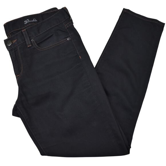 J crew black toothpick ankle length low rise cotton stretch denim jeans sz 30/10 - Picture 1 of 7